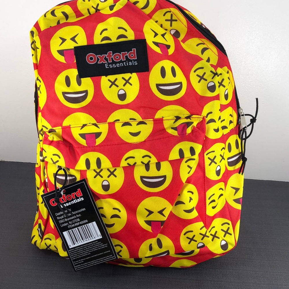 Oxford Essentials Backpack Emoji  NWT Red Yellow Light Weight School Camping